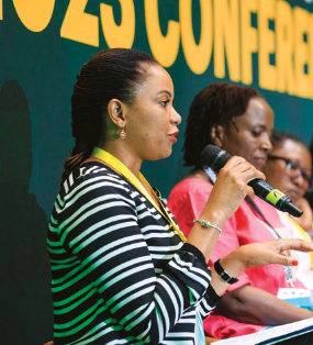 Speaker participating in an international event